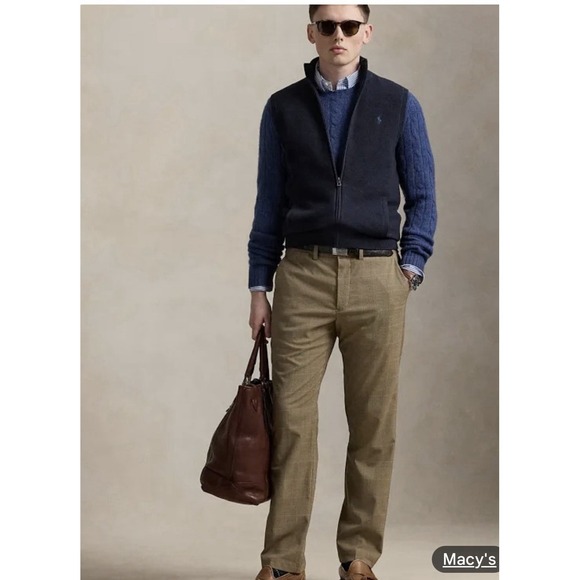 Polo Ralph Lauren Ethan Pant Pleated Beige Mens 38/32‎ - Picture 1 of 10
